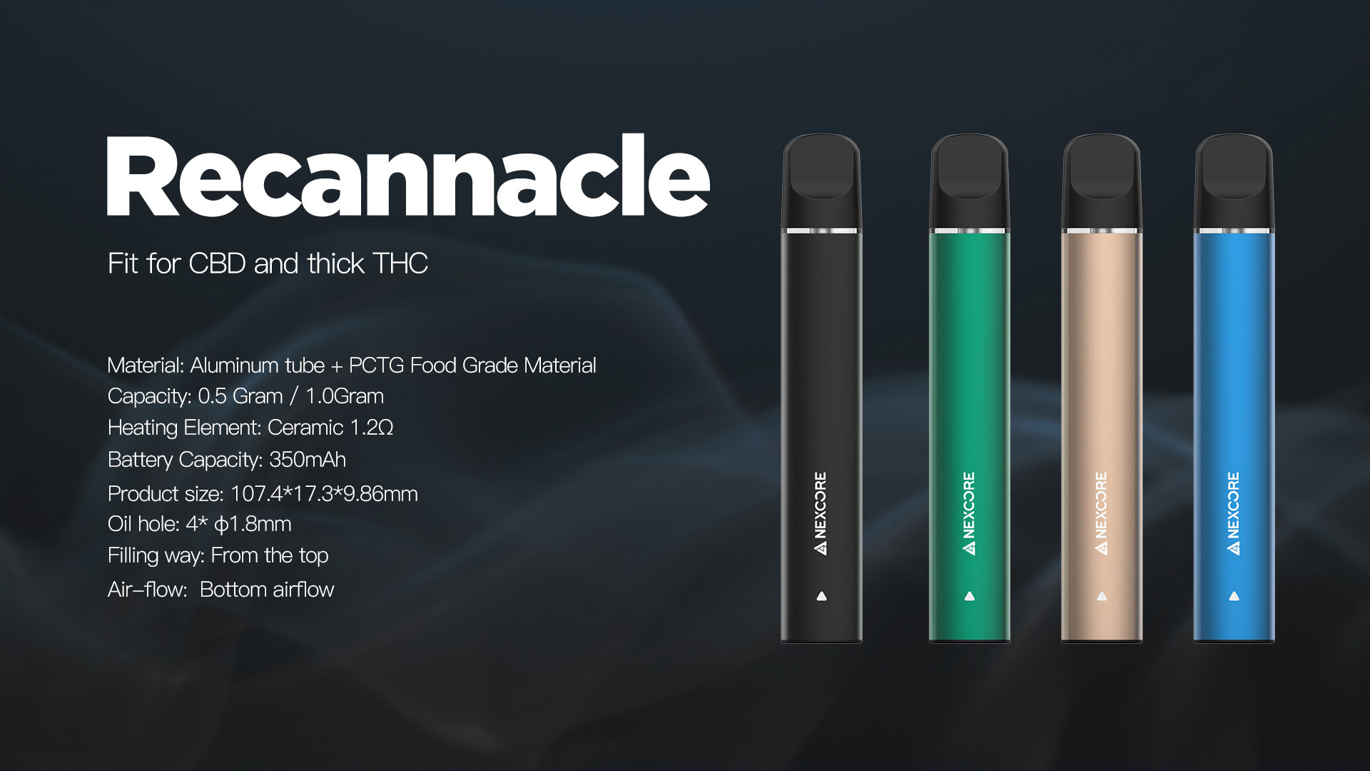 NEXCORE VAPEEZ EZD2B RECANNACLE Recycling Vape Pen Disposables